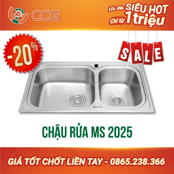 Chậu rửa Inox Malloca  MS 2025